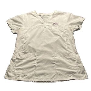 Greys anatomy barco size large white UPMC scrub top